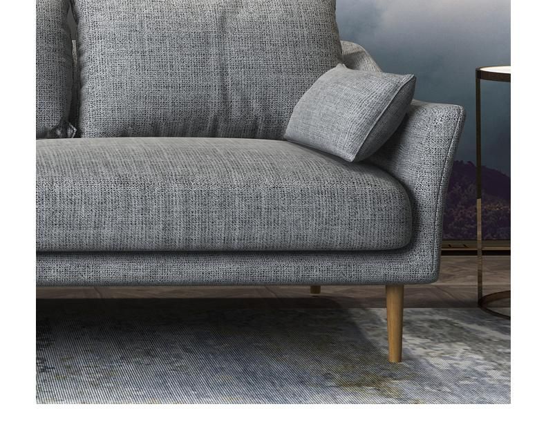 Minimalist Style High Quality Living Room Furniture Fabric Sofa with Wood Legs
