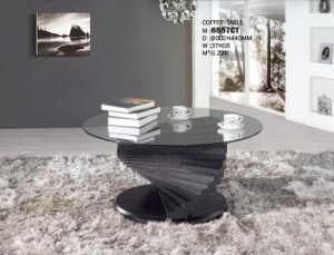 MDF Living Room Round Center Side End Tea Coffee Table Tempered Clear Glass Modern Home Furniture