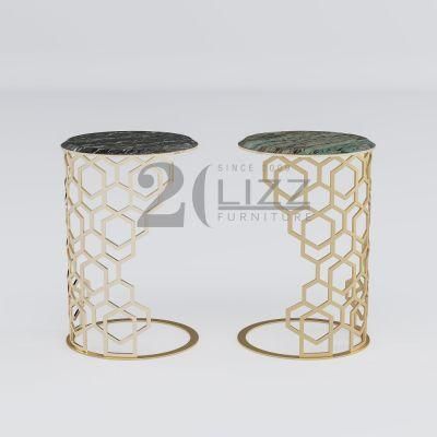 OEM/ODM Luxury Modern Design Home Furniture Set Stainless Steel Popular Living Room Martable Side Table