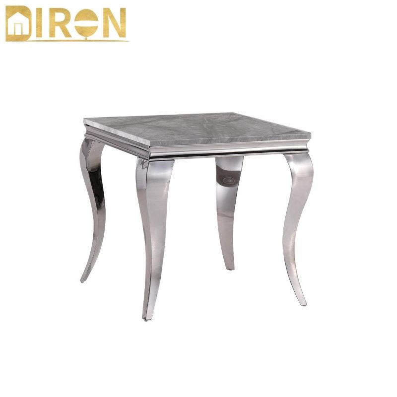 Modern Furniture Living Room Metal Decoration Glass Top Side Coffee Table