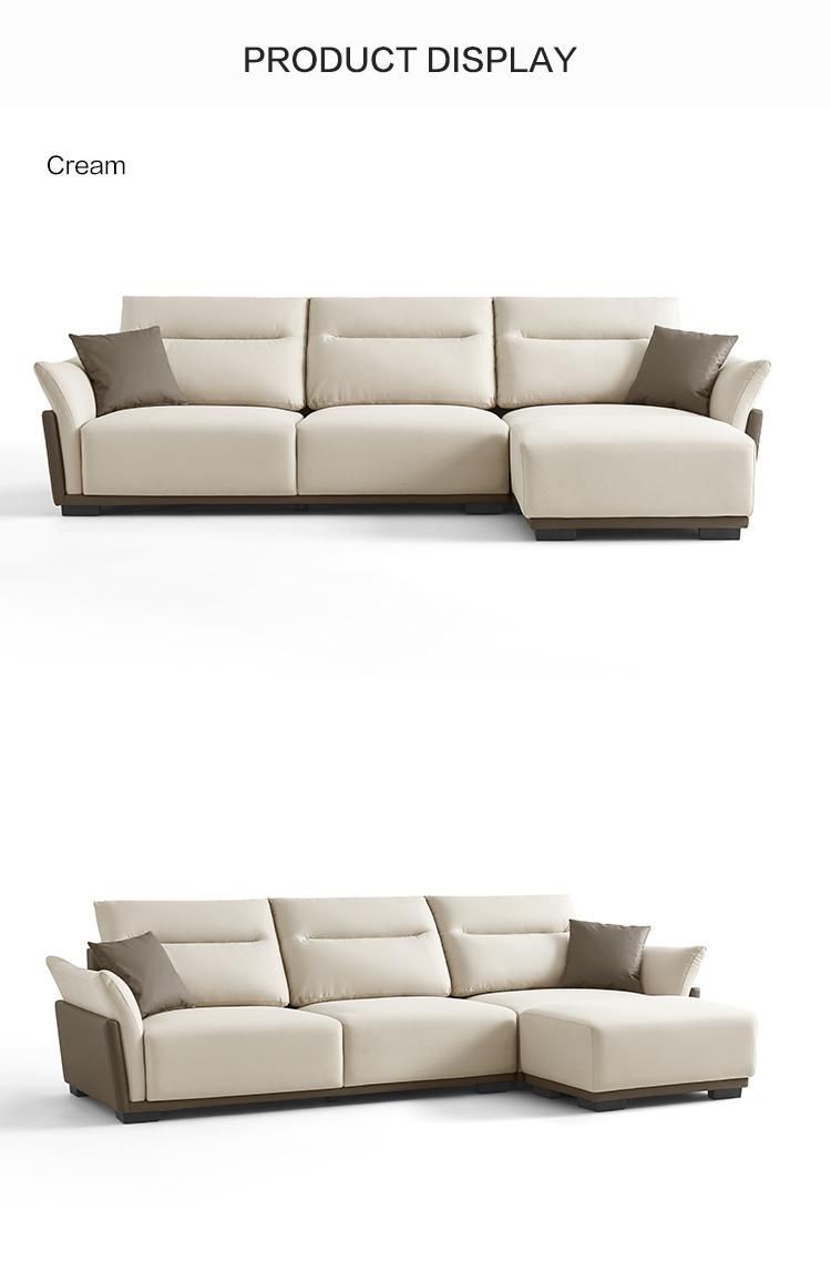 Good Service 7 European Home Living Room Set Furniture Genuine Leather Sofa Tbs060
