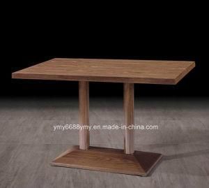 4-6 Person Rectangulor Metal Base Wood Top Cofe Table