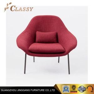 Comfortable Red Fabric Seating Leisure Armchair for Living Room