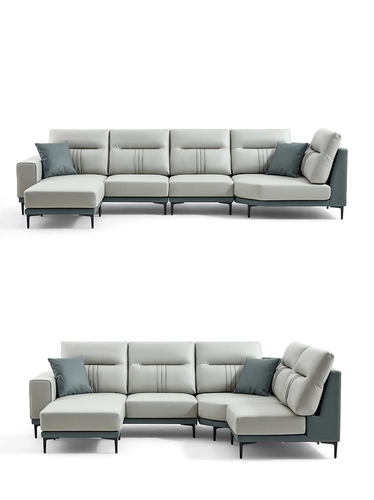 Wood Down Modern Design American Set Home Genuine Leather Sofa New Tbs061