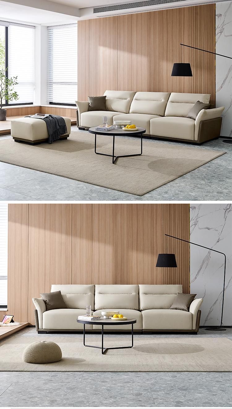 Good Service 7 European Home Living Room Set Furniture Genuine Leather Sofa Tbs060