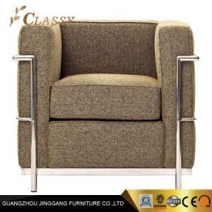 Living Room Home Metal Stainless Steel Leisure Armchair with Foam Fabric
