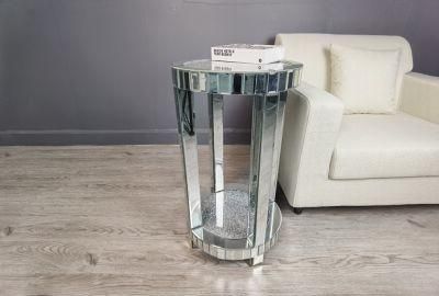 HS Glass New Style Crushed Diamond Mirrored Side Table