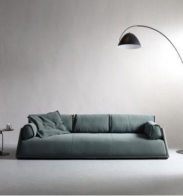 S-2830 Contemporary Home Furniture Genuine Leather or Fabric Baxter Hard Soft Slim Sofa Modern Upholstered Living Room Couch