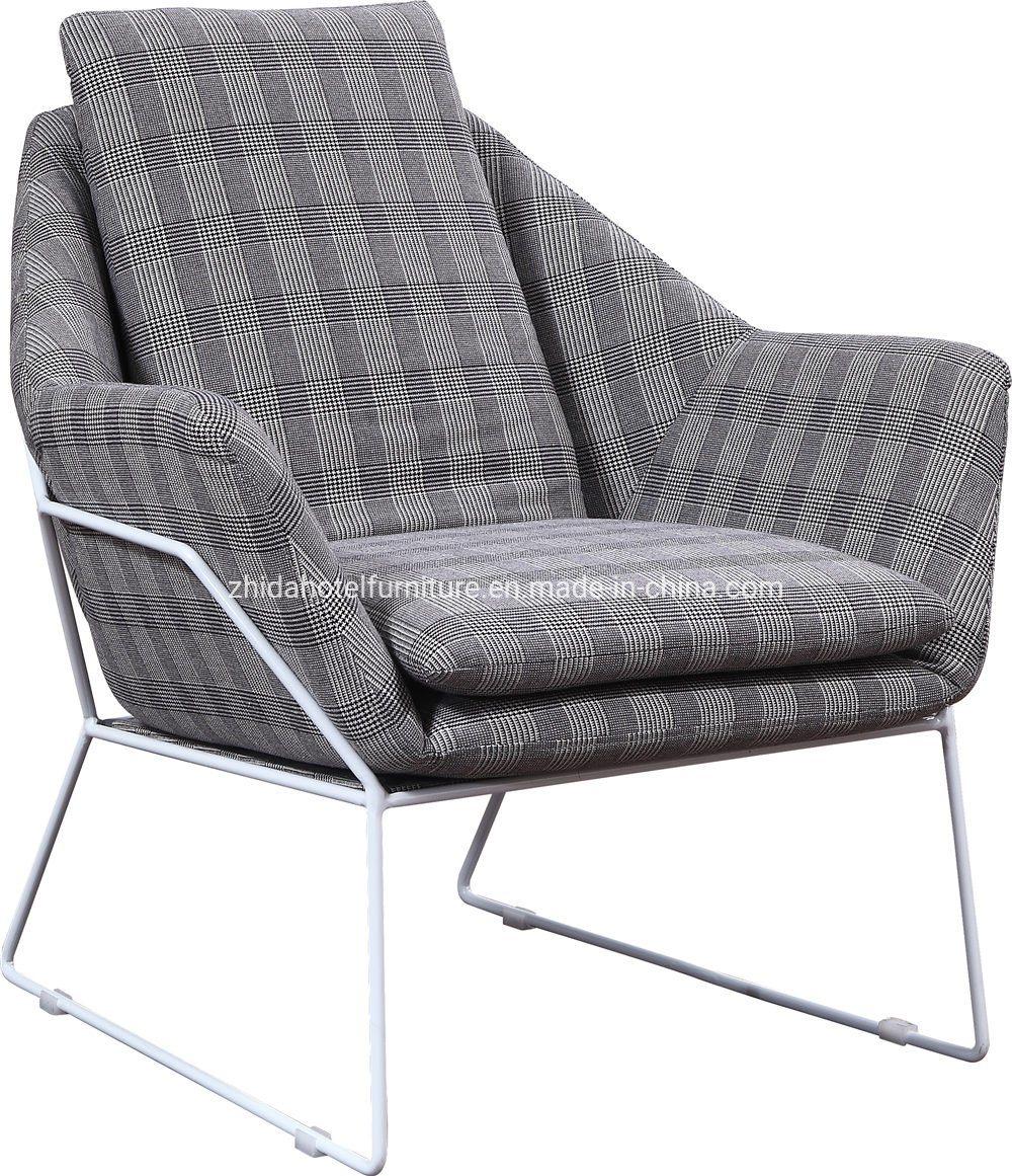 Modern Metal Fabric Living Room Chair for Hotel Lobby Restaurant