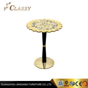 Solid Wood Tube Flower Shape Golden Living Room Side Table