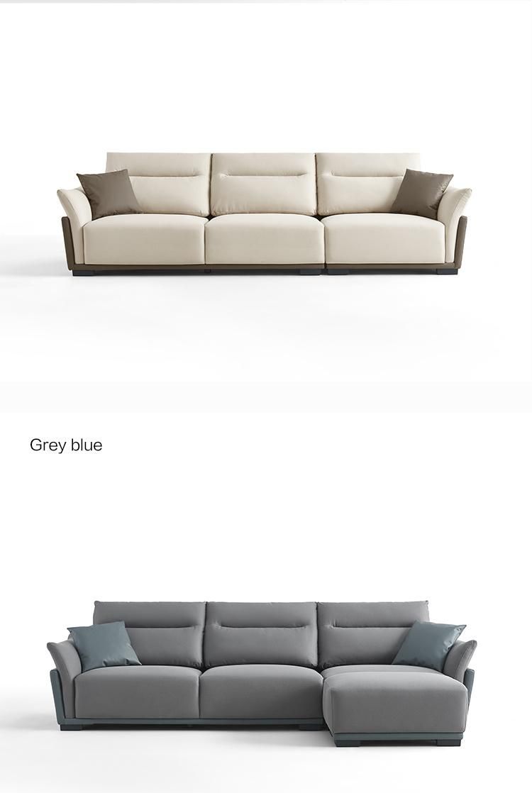 Wood Down Modern Design American Set Home Genuine Leather Sofa New Tbs060