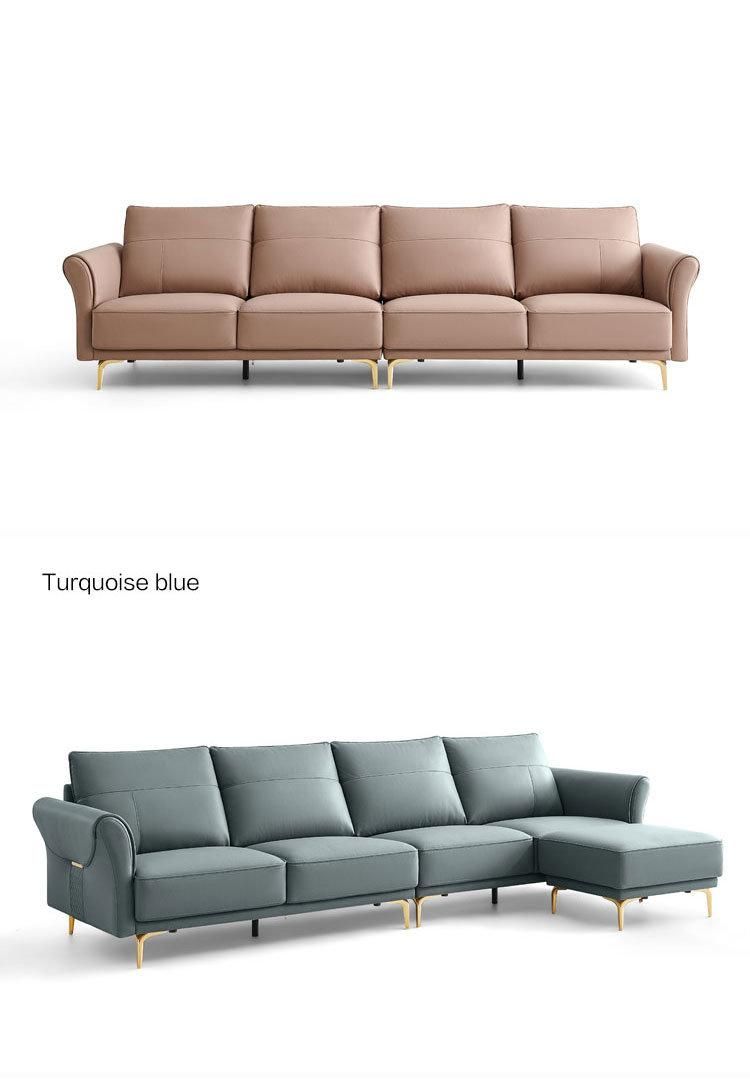 Hot Down with Armrest Sectional L Shape Furniture Genuine Leather Sofa BS012