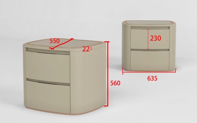 Wholesale Modern Bedroom Furniture 1 Stainless Steel Drawer European Bedside Table with Leather Upholstery Night Stand