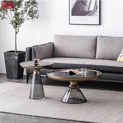 New Style Home Furniture Living Room Coffee Table Metal Glass Side Table Bedroom Table Melamine Laminated Tea Table