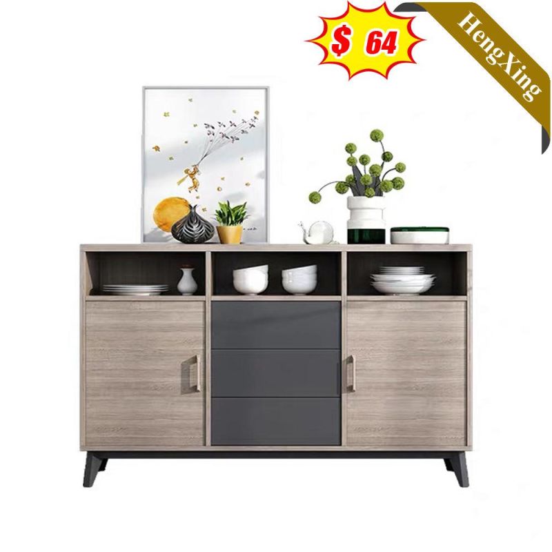 Light Luxury Style Log Color Lockable Living Room Home Furniture Wooden Storage Cabinet