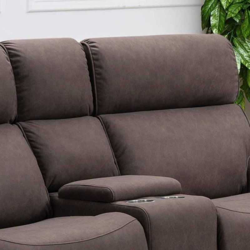 Jky Furniture Space Saver Adjustabe Fabric Power Recliner Sofa Set for Living Room