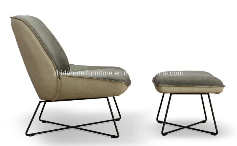 Modern Leisure Style Fabric Recliner Living Room Chair with Stool