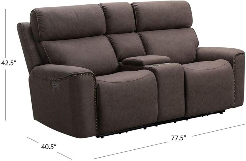 Jky Furniture Space Saver Adjustabe Fabric Power Recliner Sofa Set for Living Room