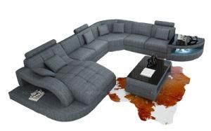 Home Furniture Genuine Leather Sectional Sofa Set Living Room Leather Modern Couch Sofa with LED