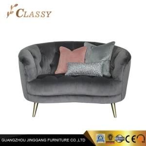 Modern Home Furniture Velvet Metal Sofa