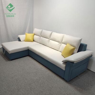 Different Screw Size Leg Techlogoty Cloth Furniture L Shaped Sofa Bed
