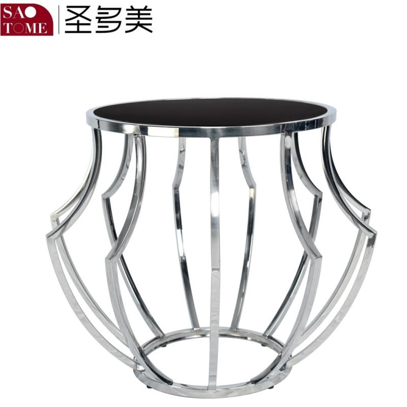 Living Room Furniture Black Glass End Table