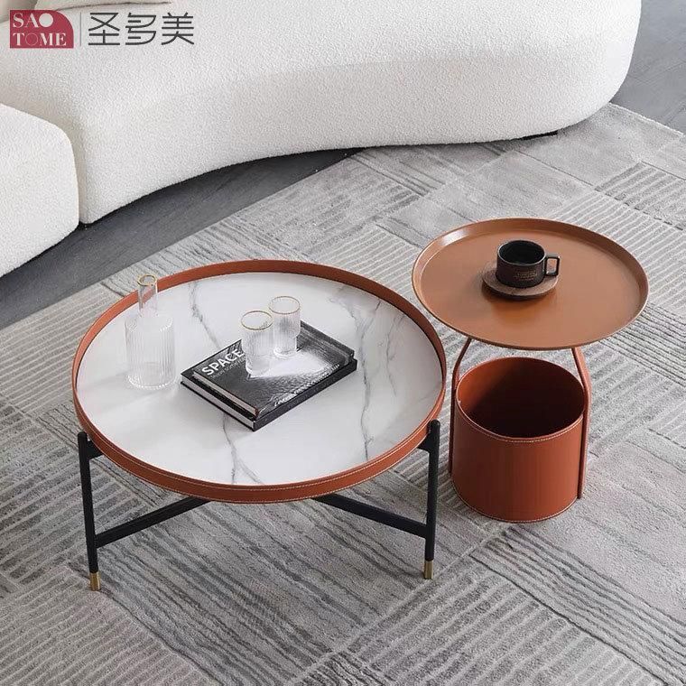 New Style Home Furniture Living Room Round Coffee Table Metal Side Table Bedroom Table Melamine Laminated Tea Table