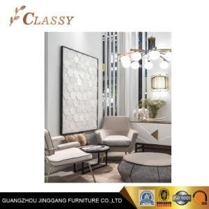 Modern Design Fabric Easy Metal Chair with Armrest
