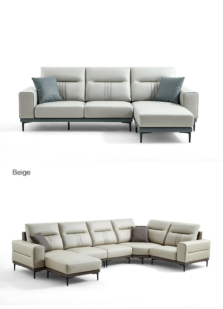 Hot Sale Low Back ISO 8191 Italian Modern Leather Sofa Set Tbs061