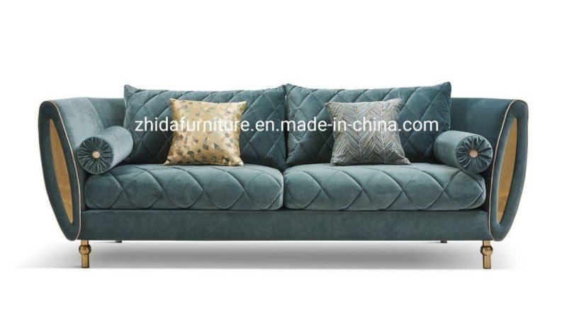 High Chlass Sofa with Stainless Steel Zhida Luxury Sofa Set