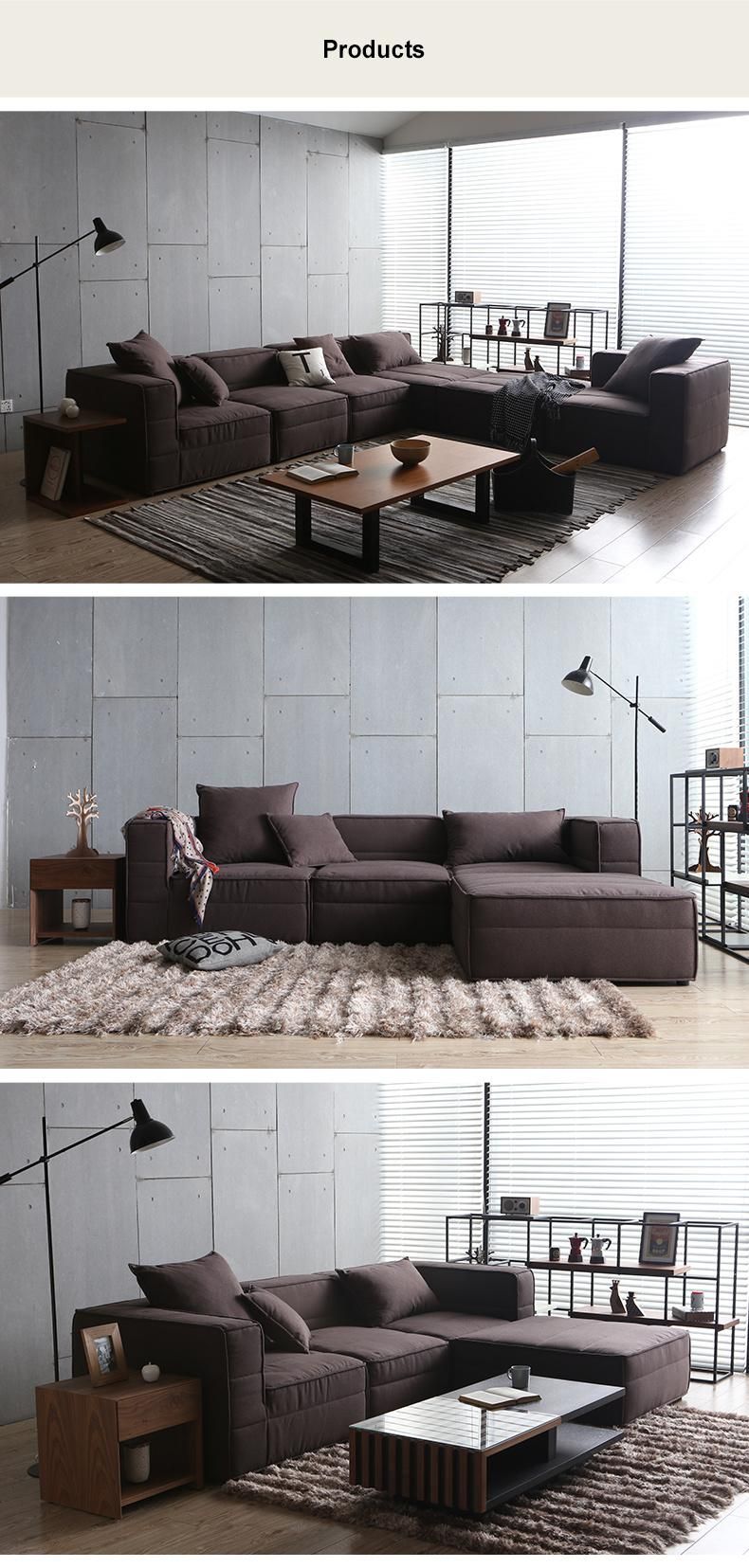 Fabric Non Inflatable Living Room Luxury L Shape Furniture Sofa