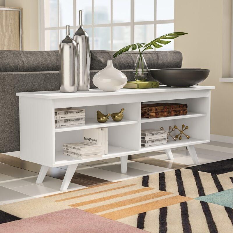 Living Room Furniture White Painting Finish Wooden TV Stand for Tvs up to 65 Inches