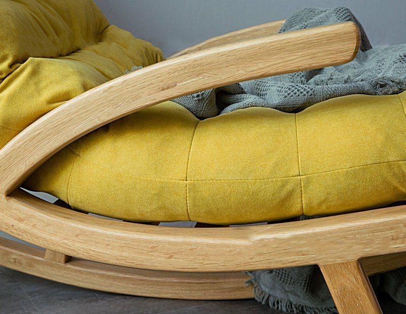Nordic Solid Wood Outdoor Casual Fashion Removable and Washable Rocking Chair 0262