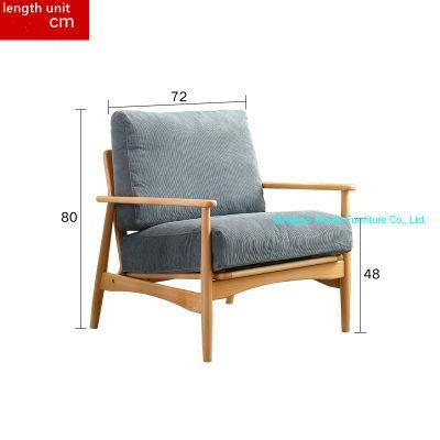 Solid Wood Frame Feather Upholstered Living Room Sofa