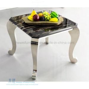 Square Marble Fashion Stainless Steel Home Tea Table (HW-752-2T)