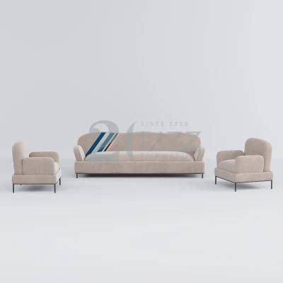 Modern Leisure Home Furniture New Design Fabric Sectional Sofa Set Modular Velvet Single Seatings