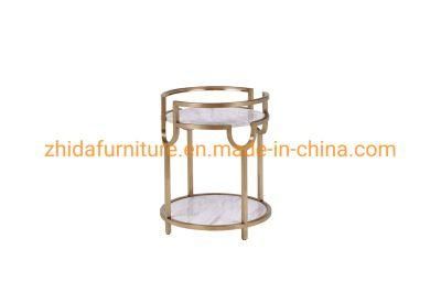 Chinese Contemporary Style Classic Marble Round Coffee Table Side Table