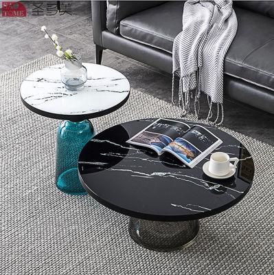 New Style Home Furniture Living Room Coffee Table Titanium Gold Side Table Bedroom Table Melamine Laminated Tea Table