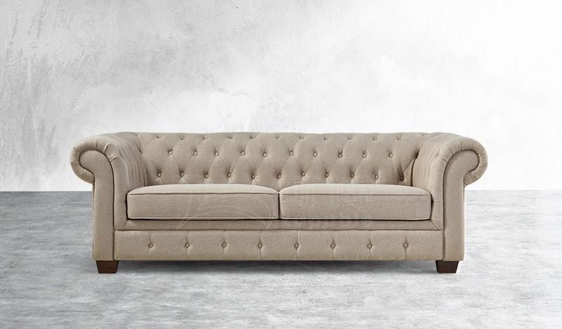 Chesterfield Couch Leather Upholstered Seating Home Furniture Fabric Tufted Sofa Set for Living Room