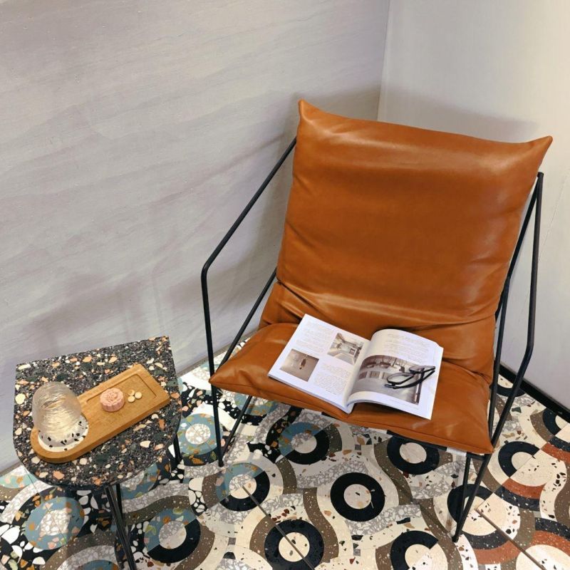 Simple Modern Living Room Designed Round Marble Stainless Steel Coffee Side Table
