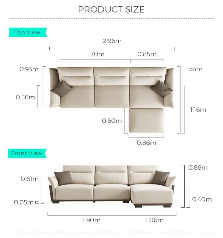Good Service 7 European Home Living Room Set Furniture Genuine Leather Sofa Tbs060