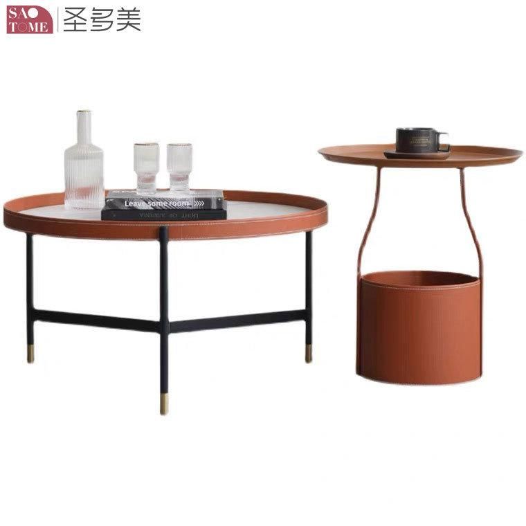 New Style Home Furniture Living Room Round Coffee Table Metal Side Table Bedroom Table Melamine Laminated Tea Table