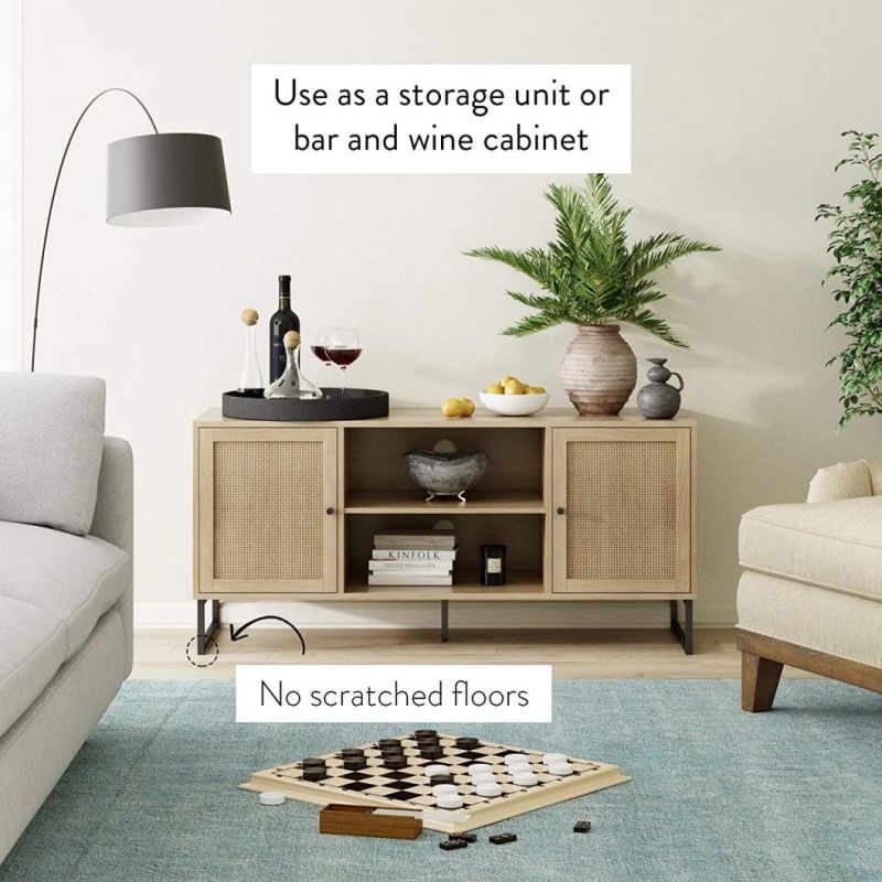 Modern TV Stand Entertainment Cabinet Console with Storage Doors for Living Media Room