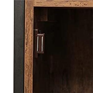 Living Room Office Brown with Door and Drawer Wooden Floor Storage Side Cabinet 0227