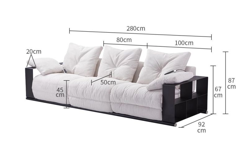 Italy Style Concise Home Furniture Living Room Recliner Sofa