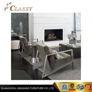 Comfortable Silver Frame Leisure Living Room Chair