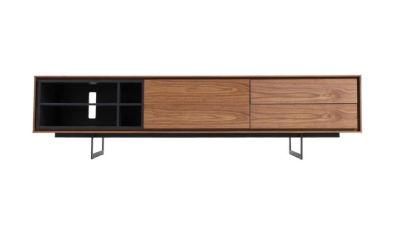 Discount Walnut Wood Venner MDF TV Table TV Cabinet