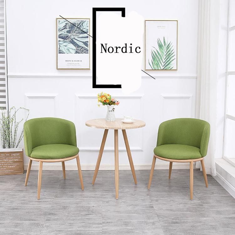 Nordic Cost-Effective Fair Price Accent Stool Livning Room Office Minimalist Design Linen Cloth Leisure Chair with Metal Legs