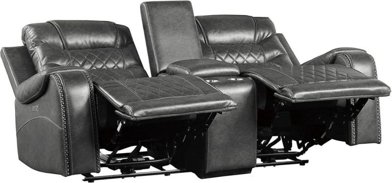 Jky Furniture Luxury Top Grain Leather Manual Recliner Sofa Set for (3+2+1) with Modern Diamond Shape