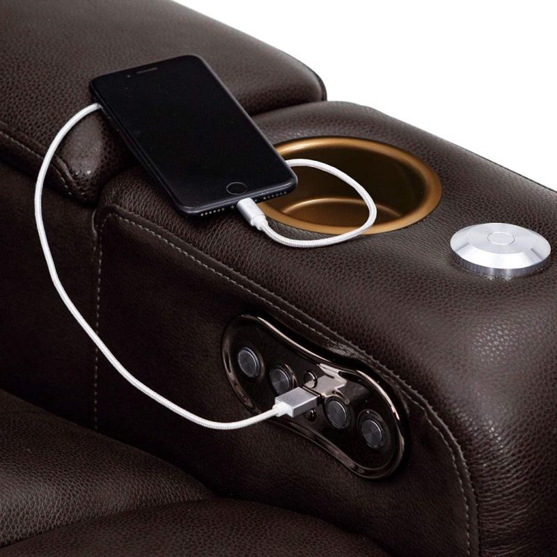 Jky Furniture High Ajustable Leather Home Theater Power Recliner Sofa Set with Customerization Functions